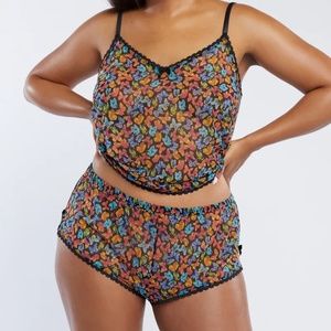 Savage x Fenty NEON BUTTERFLY short cami SET